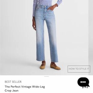 Madewell High Rise Wide-Leg Jeans in Light Blue